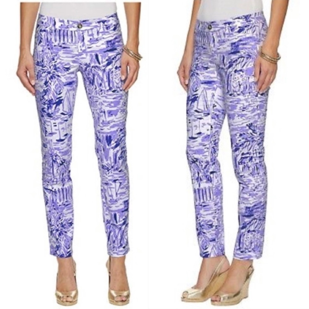 Lilly Pulitzer Kelly Skinny Ankle Pants‎ in Lilac Verben Rock the Dock